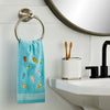 Flips & Flops Hand Towel, Sky Blue, Lifestyle, displayed on towel ring