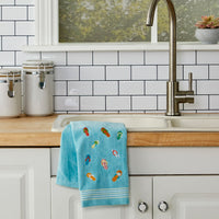 Flips & Flops Towels, Sky Blue, Lifestyle, displayed in kitchen