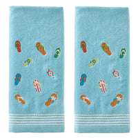 Flips & Flops 2-piece Hand Towel Set, Sky Blue
