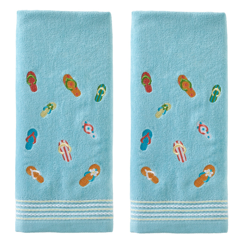 Flips & Flops 2-piece Hand Towel Set, Sky Blue