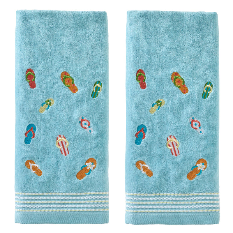 Flips & Flops 2-piece Hand Towel Set, Sky Blue