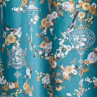 Vern Yip by SKL Home Floral Lanterns Fabric Shower Curtain, Teal