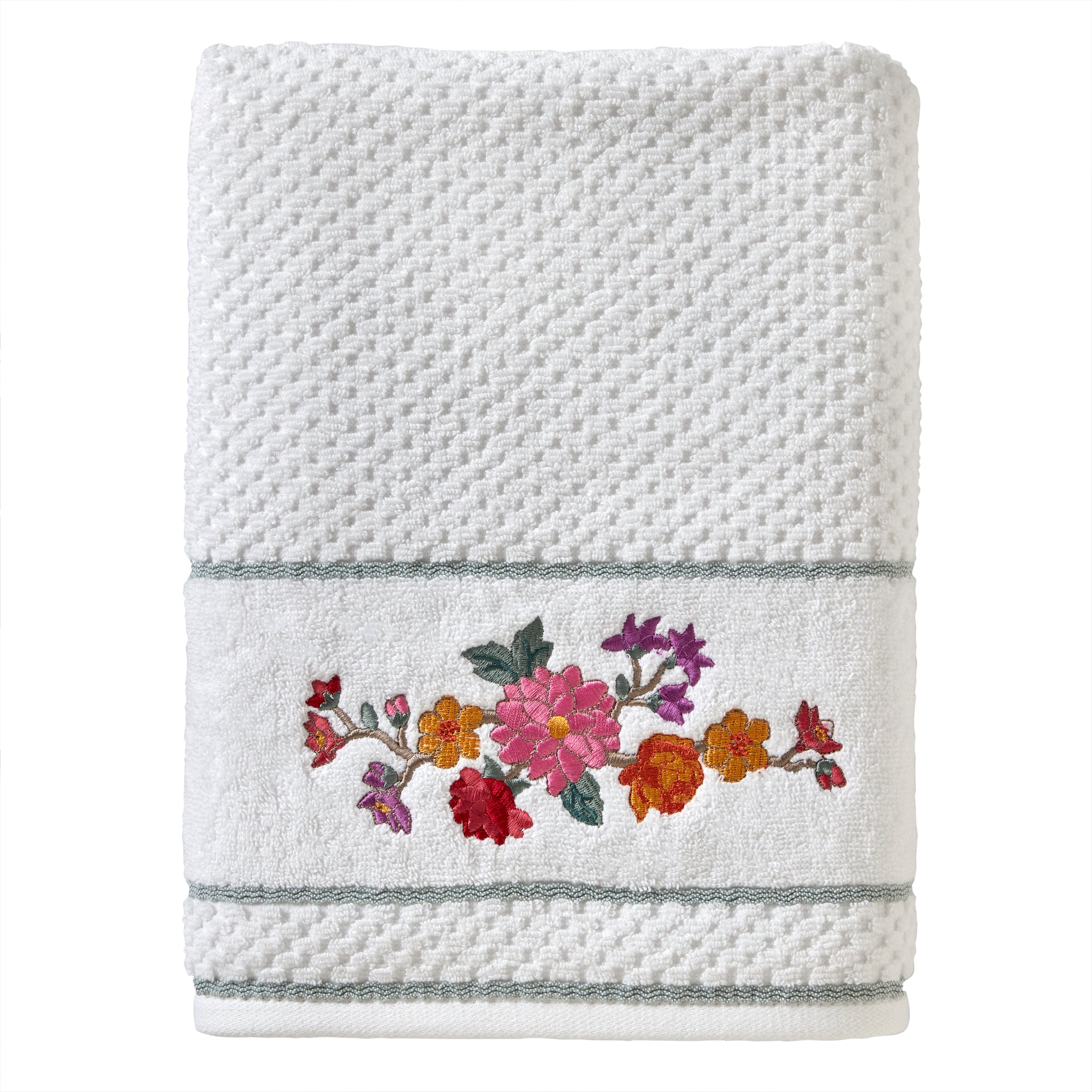 Vern Yip by SKL Home Floral Totem Bath Towel, White/Multi