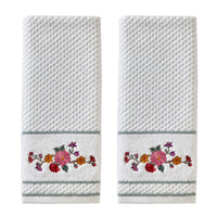 Vern Yip by SKL Home Floral Totem 2-Piece Hand Towel Set, White/Multi
