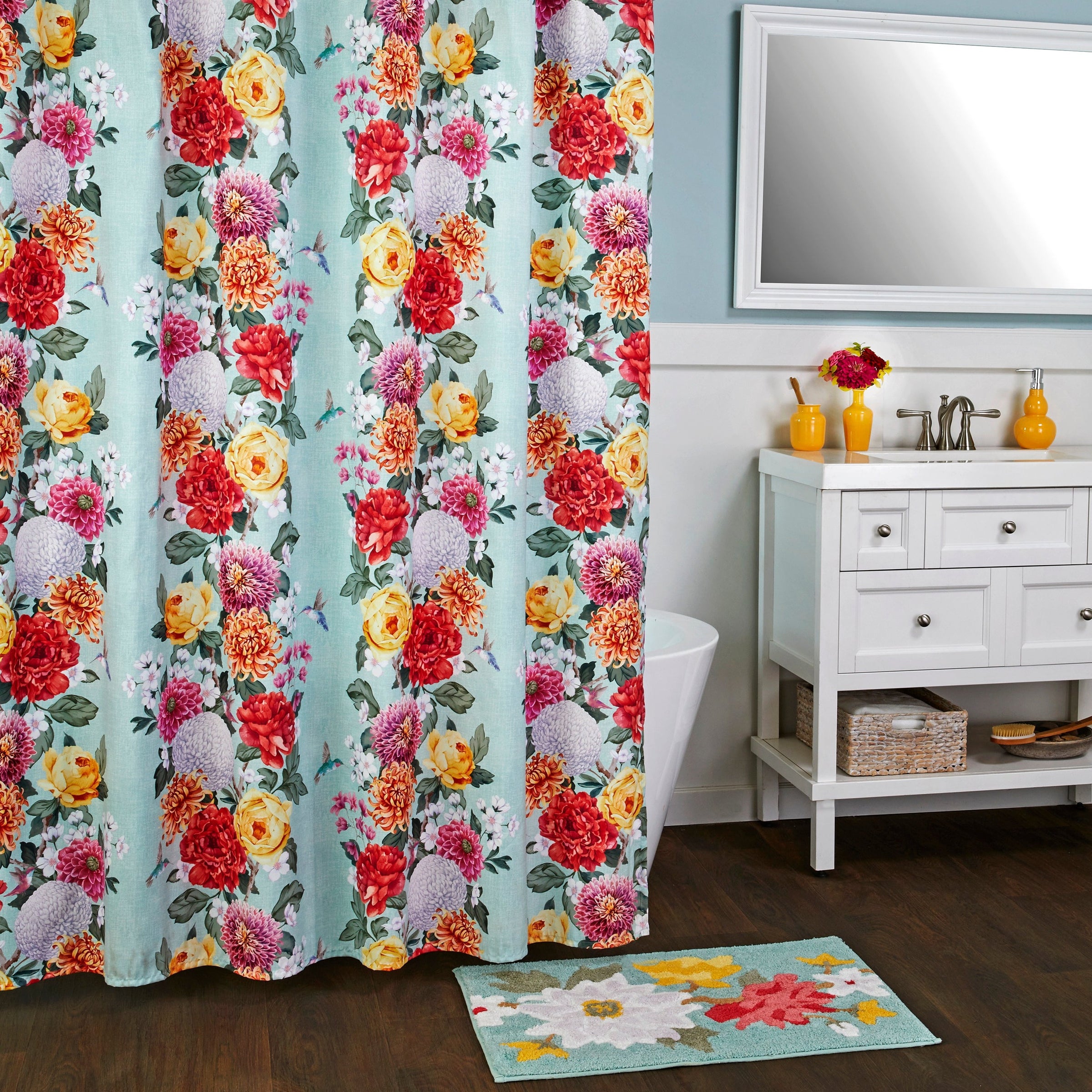 Vern Yip by SKL Home Floral Totem Fabric Shower Curtain, Multi