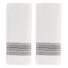Geo Stripe 2-piece Hand Towel Set, Off White