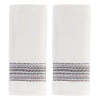 Geo Stripe 2-piece Hand Towel Set, Off White