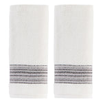 Geo Stripe 2-piece Hand Towel Set, Off White