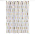 Gilded Pineapple Fabric Shower Curtain, White
