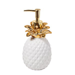 Gilded Pineapple Lotion/Soap Dispenser, White/Gold