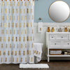 Gilded Pineapple Fabric Shower Curtain, White