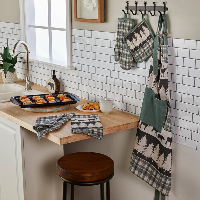Grand Teton Oven Mitt & Pot Holder Set, Green/Multi