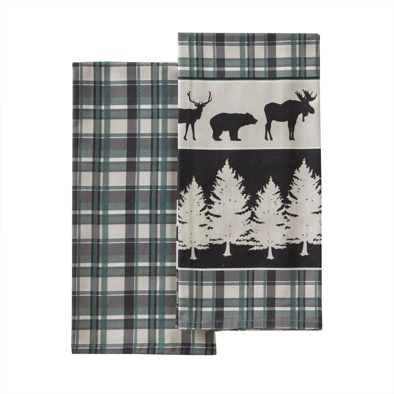 Grand Teton 2-Piece Dish Towel Set, Green/Multi