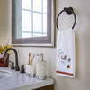 Happy Fall Y'All Hand Towel, White, Lifestyle, displayed on towel ring