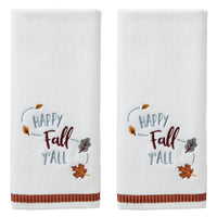Happy Fall Y'All 2-piece Hand Towel Set, White