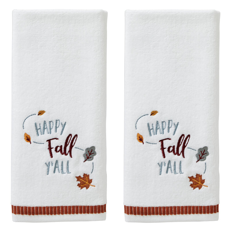 Happy Fall Y'All 2-piece Hand Towel Set, White
