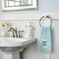 Happy Easter Bunny 2-Piece Hand Towel Set, Aqua