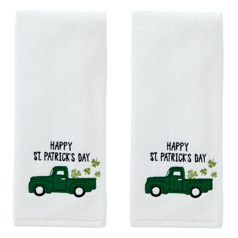 St. Patrick’s Day 2-Piece Hand Towel Set, White