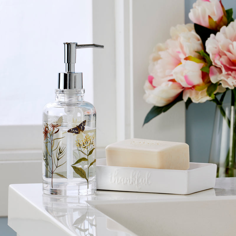 Heirloom Wildflowers Lotion/Soap Dispenser & Tray Set, Multi