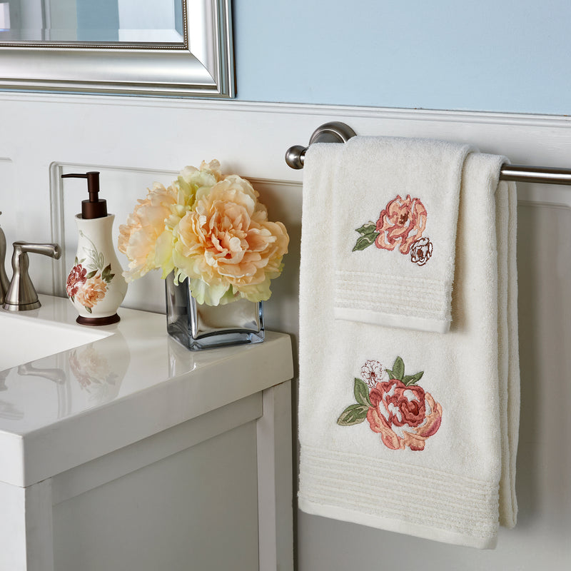 Holland Floral 2-Piece Hand Towel Set, Vanilla