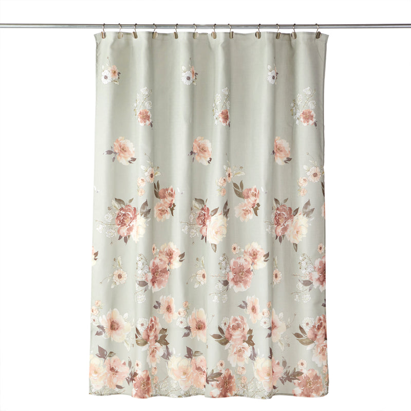 Holland Floral Fabric Shower Curtain, Sage