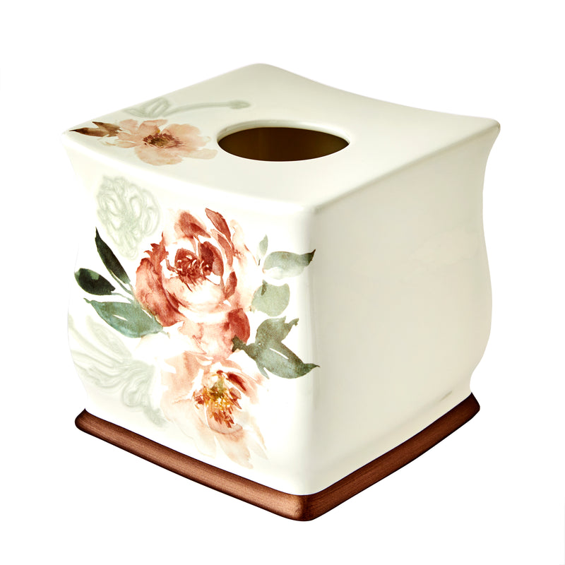 Holland Floral Tissue Box Cover, Natural/Multi