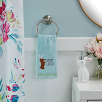 Hoppy Easter 2-Piece Hand Towel Set, Aqua