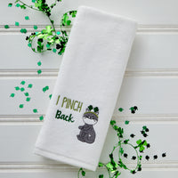 I Pinch Back 2-Piece Hand Towel Set, White