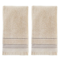 Jude Fringe 2-piece Hand Towel Set, Beige
