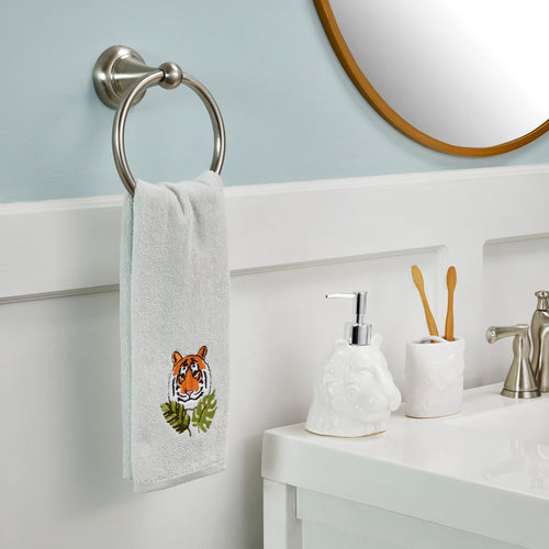 Vern Yip by SKL Home Jungle Cats Tiger 2-Piece Hand Towel Set, Gray