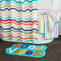 Making Waves Fabric Shower Curtain, Multi