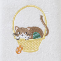 Easter Egg Cat 2-Piece Hand Towel Set, White