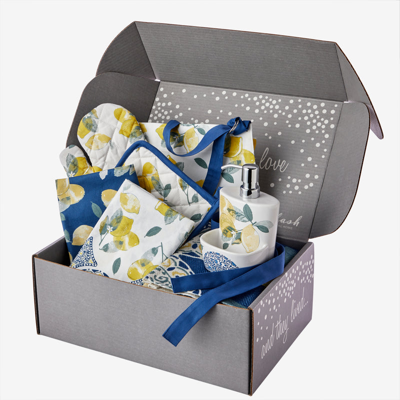 Happily Ever After Lemon Medallion Kitchen Gift Splash Box, Multi