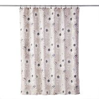 Linen Flowers Fabric Shower Curtain, Linen