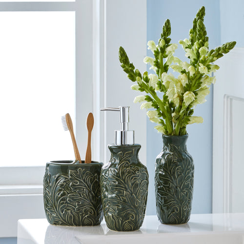 Vern Yip by SKL Home London Floral Vase, Dark Green