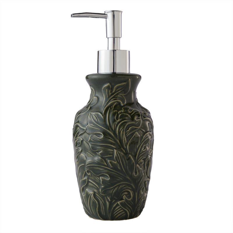 Vern Yip by SKL Home London Floral Lotion/Soap Dispenser, Dark Green