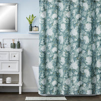 Vern Yip by SKL Home London Floral Fabric Shower Curtain, Green/Multi