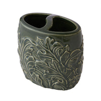 Vern Yip by SKL Home London Floral Toothbrush Holder, Dark Green