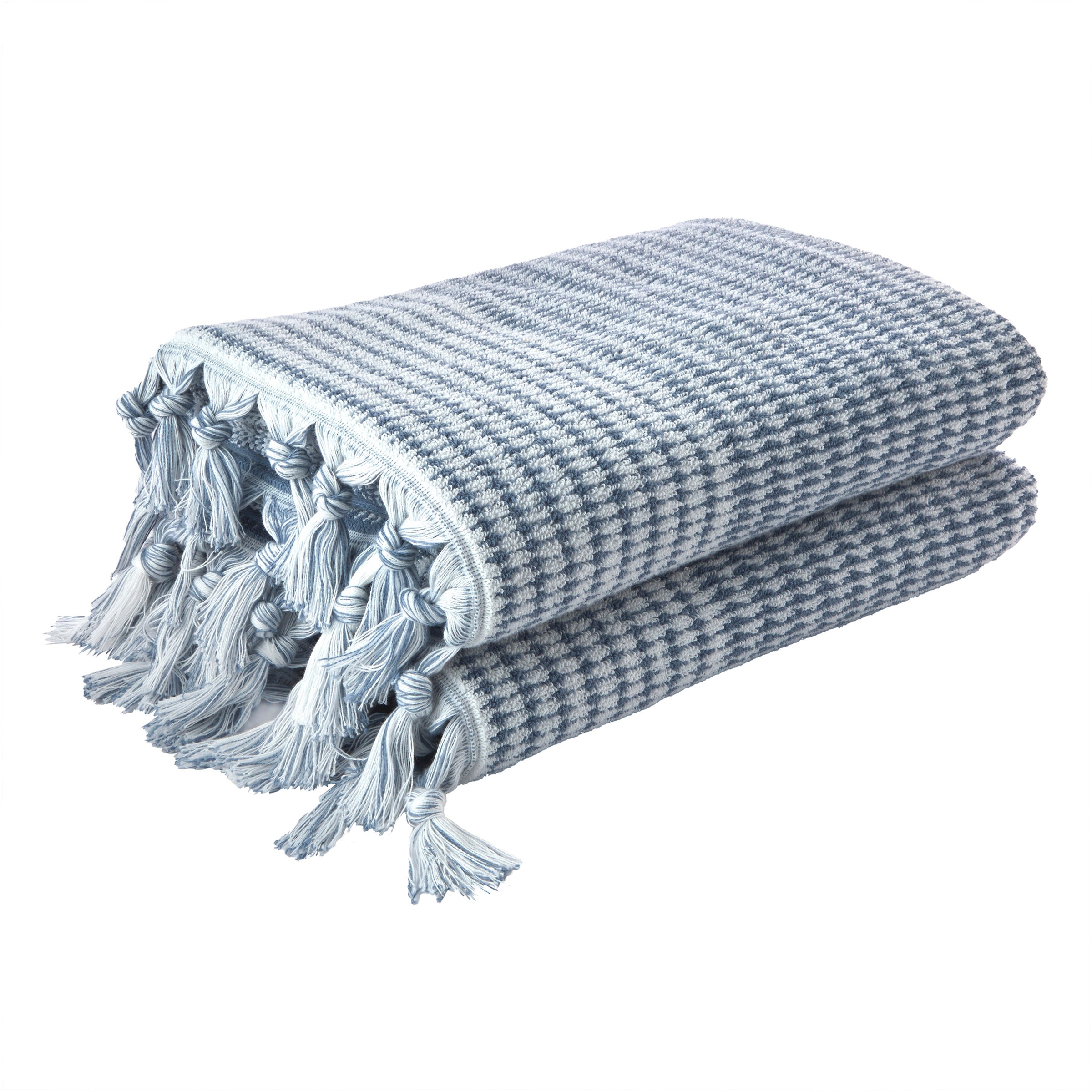 Longborough Bath Towel, Denim, stack