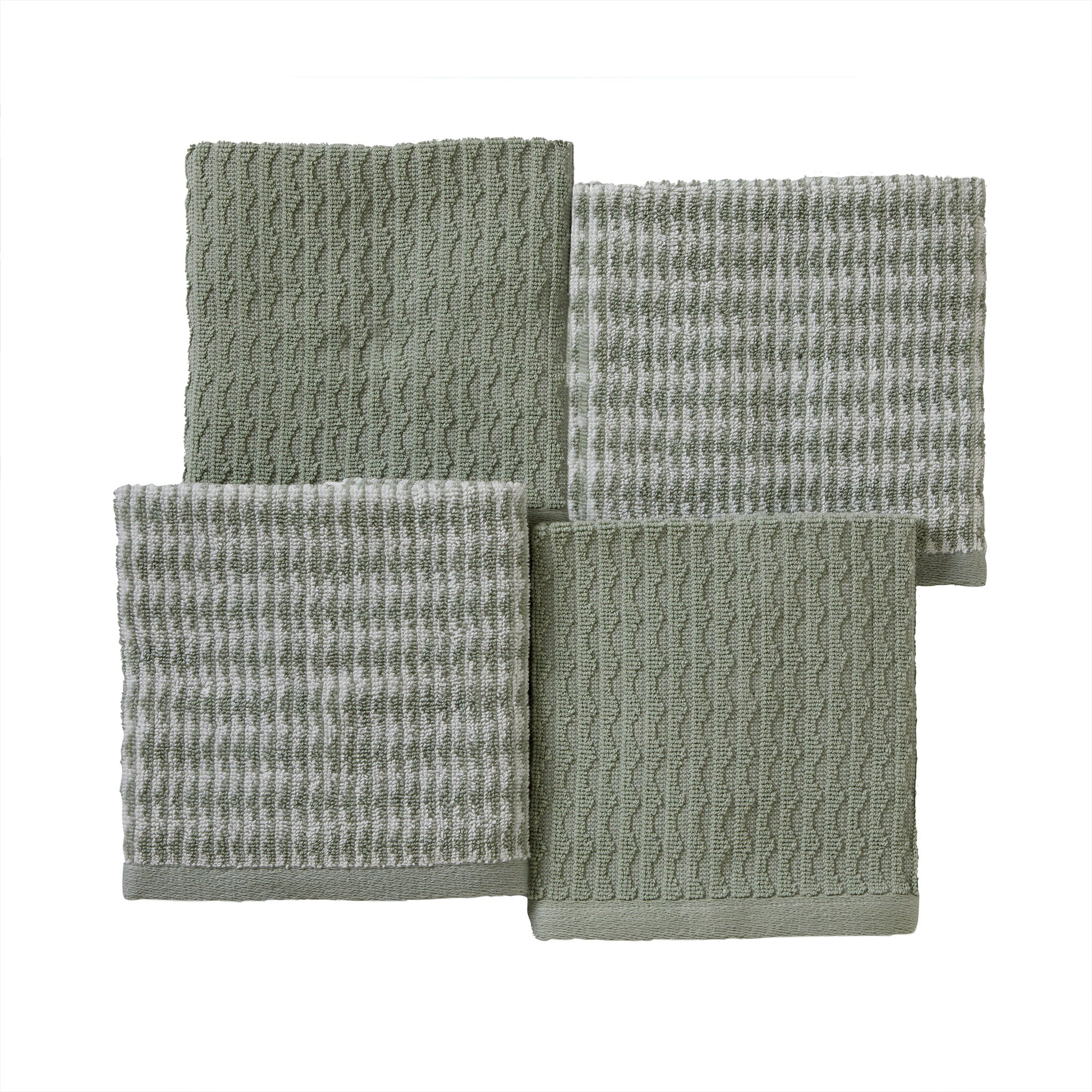 Longborough 4-piece Washcloth Set, Sage