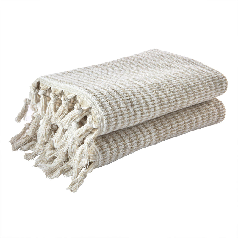 Longborough Bath Towel, Tan, stack