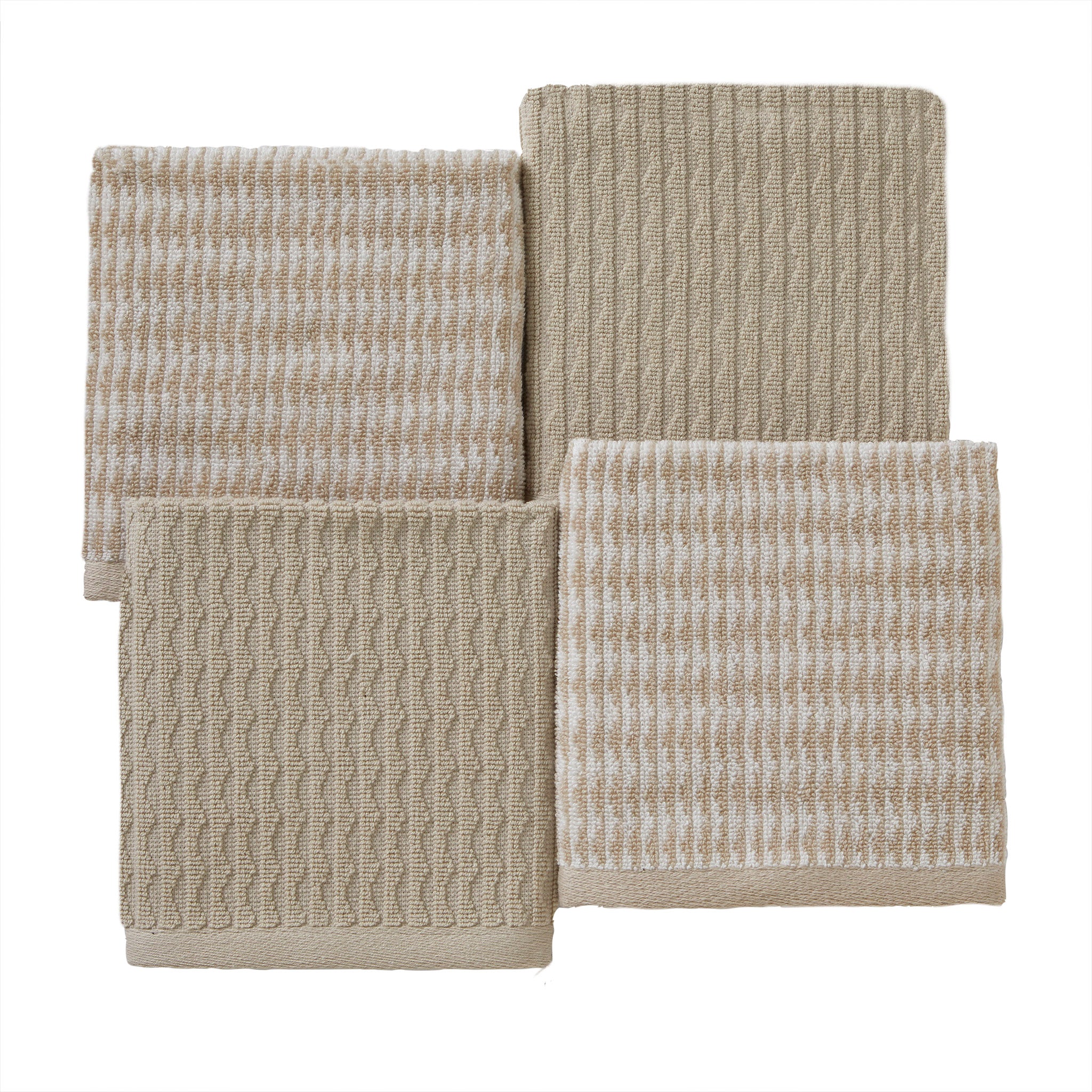 Longborough 4-piece Washcloth Set, Tan
