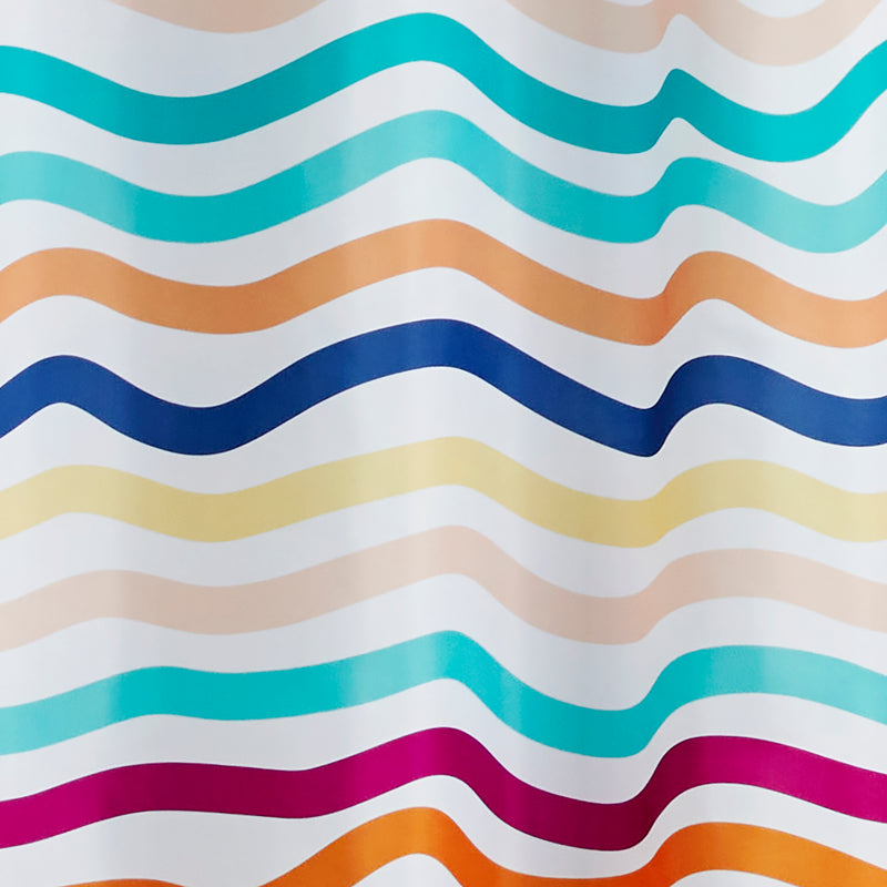 Making Waves Fabric Shower Curtain, Multi
