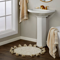 Medallia Round Rug, Natural