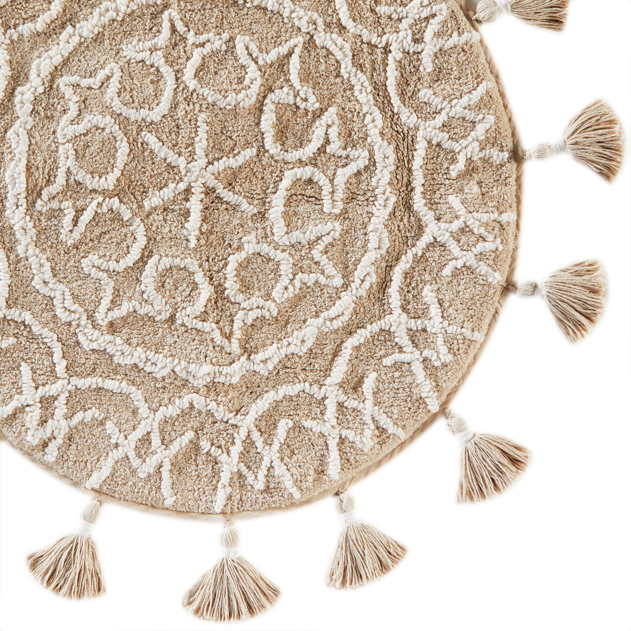 Medallia Round Rug, Natural