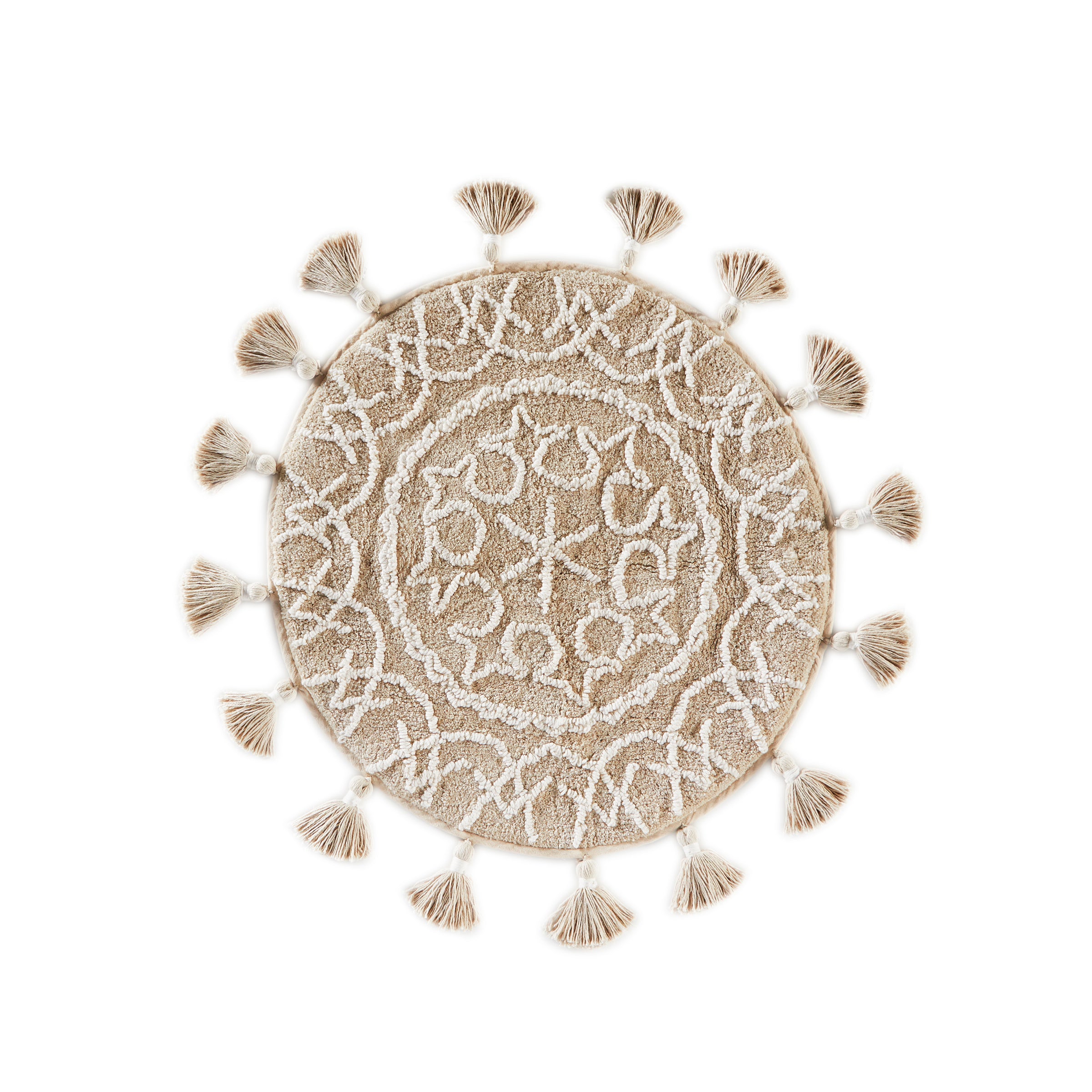 Medallia Round Rug, Natural