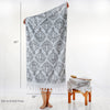 Mirage Fringe Bath Towel, Gray, with size info
