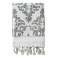 Mirage Fringe Bath Towel, Gray