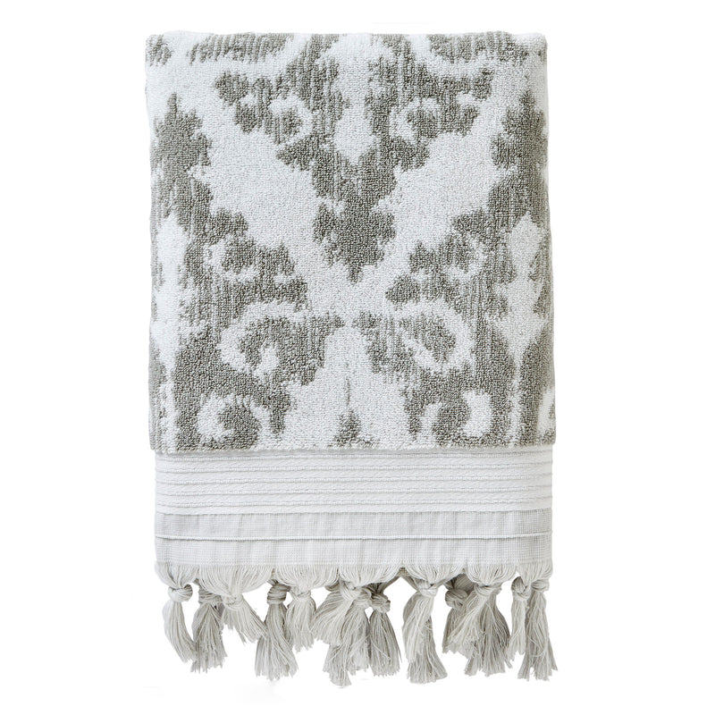 Mirage Fringe Bath Towel, Gray