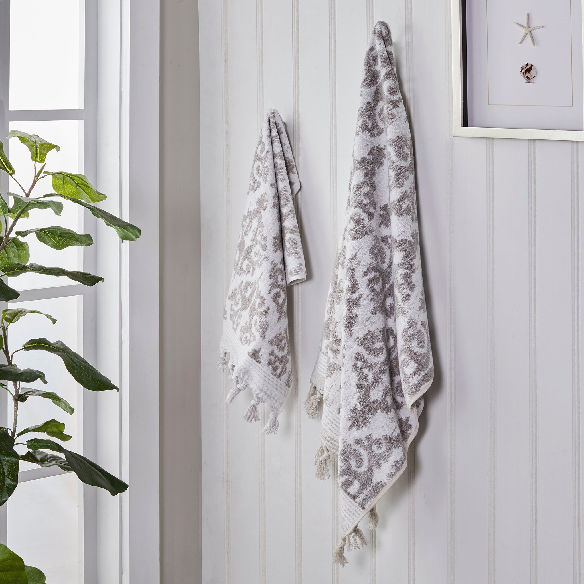 Mirage Fringe Bath Towel, Taupe, Lifestyle